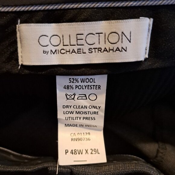 Michael Strahan men's size 48 x 29 gray flat front dress pants, NWT - Picture 6 of 7